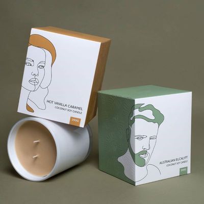 Scatola di imballaggio personalizzabile in carta da cura con accessori a nastro e materiali ecologici